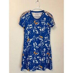 Adidas Dress Butterfly Print Athleisure Casual‎ Activewear Blue Small